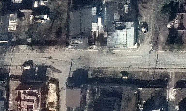 Satellite image showing bodies contradict Russian claims