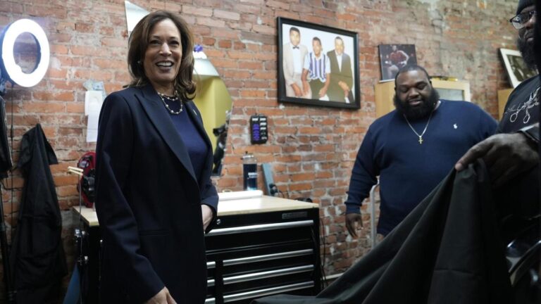 Harris rallies Philadelphia voters at church, barbershop, bookstore, and basketball court