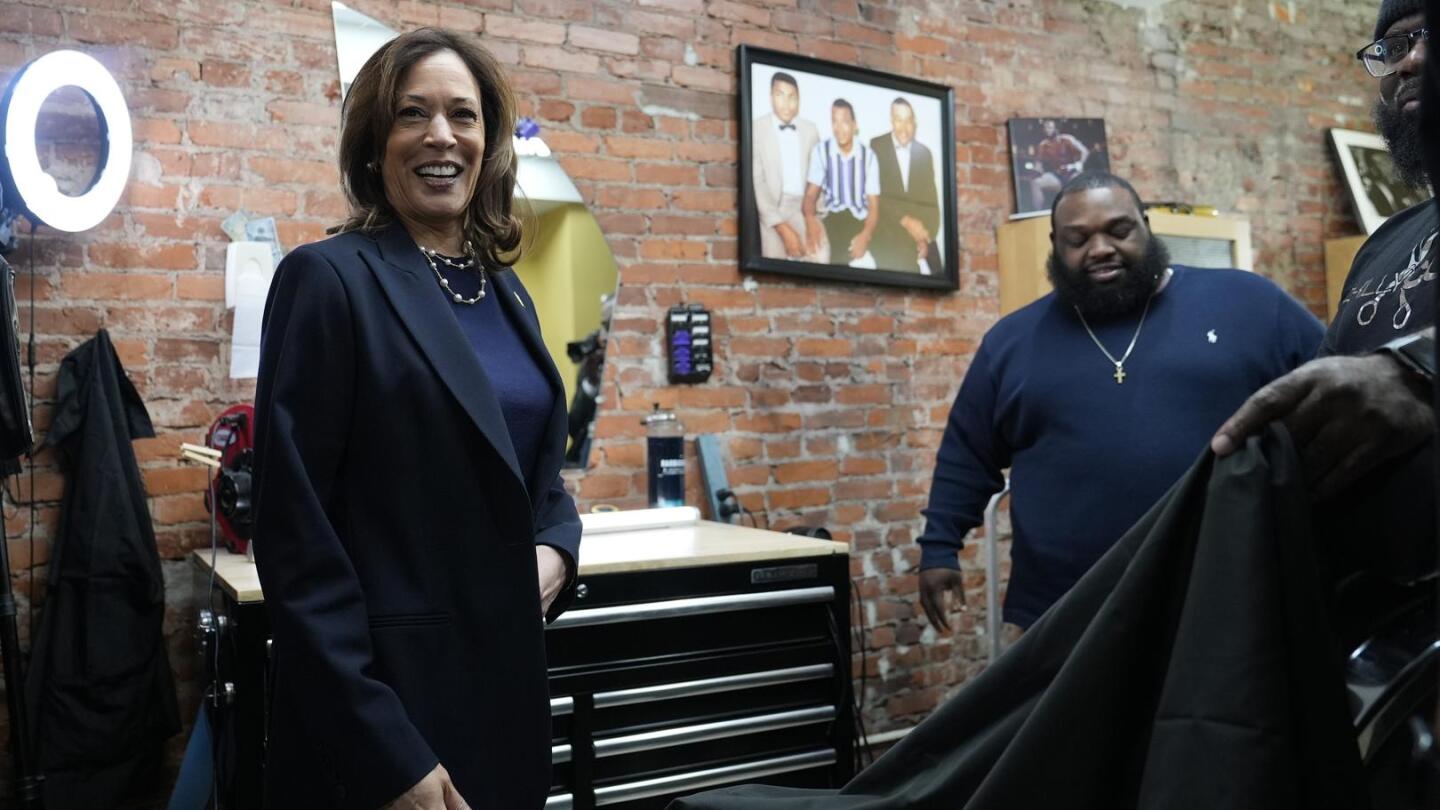 Harris rallies Philadelphia voters at church, barbershop, bookstore, and basketball court