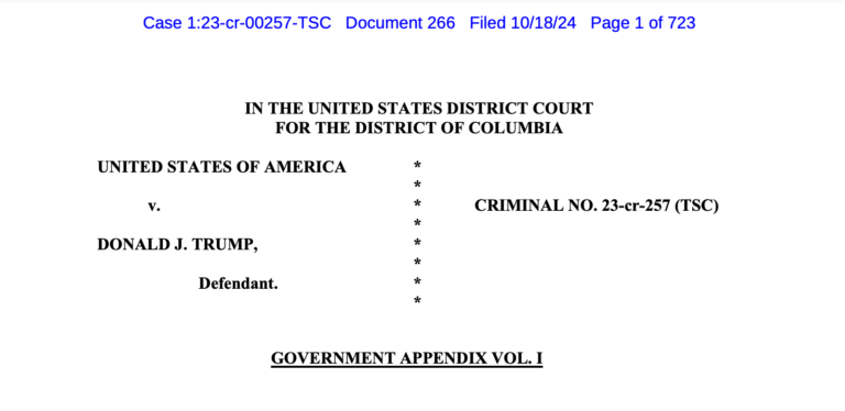 Special Counsel Jack Smith’s 1889-Page Appendix of Evidence in Trump Federal Election Interference Case