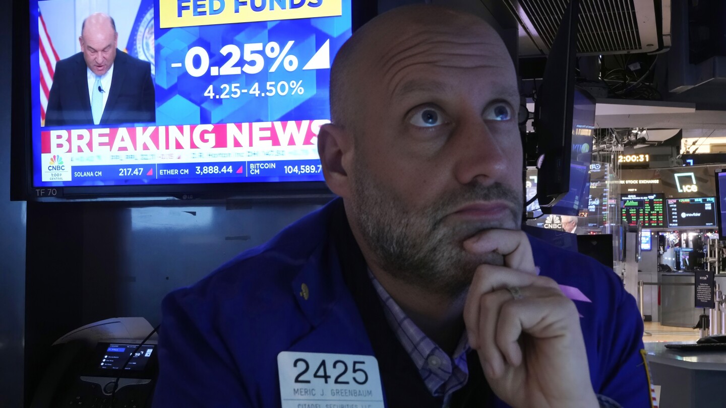 Stock market today: Wall Street sinks after Fed signals fewer rate cuts in 2025