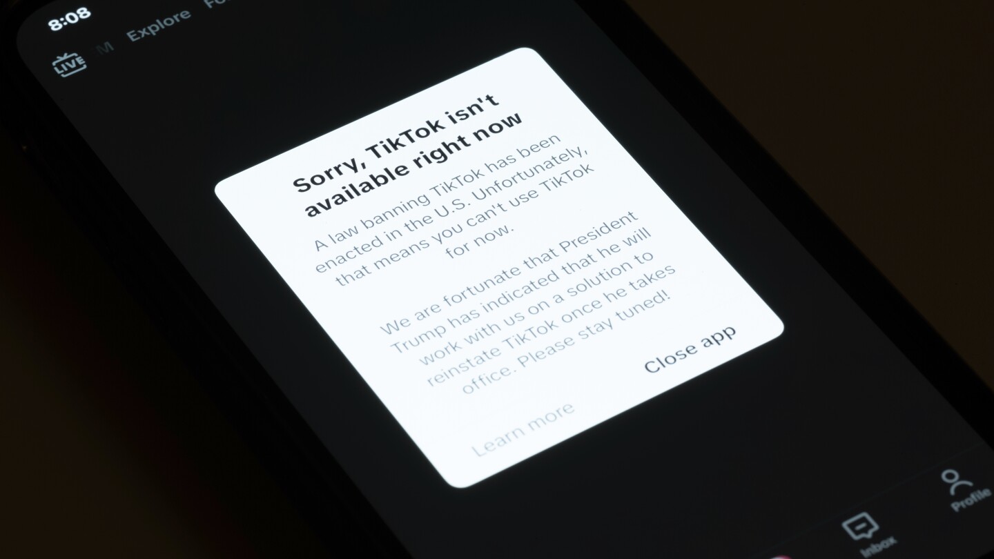 TikTok says it's in the process of restoring service to US