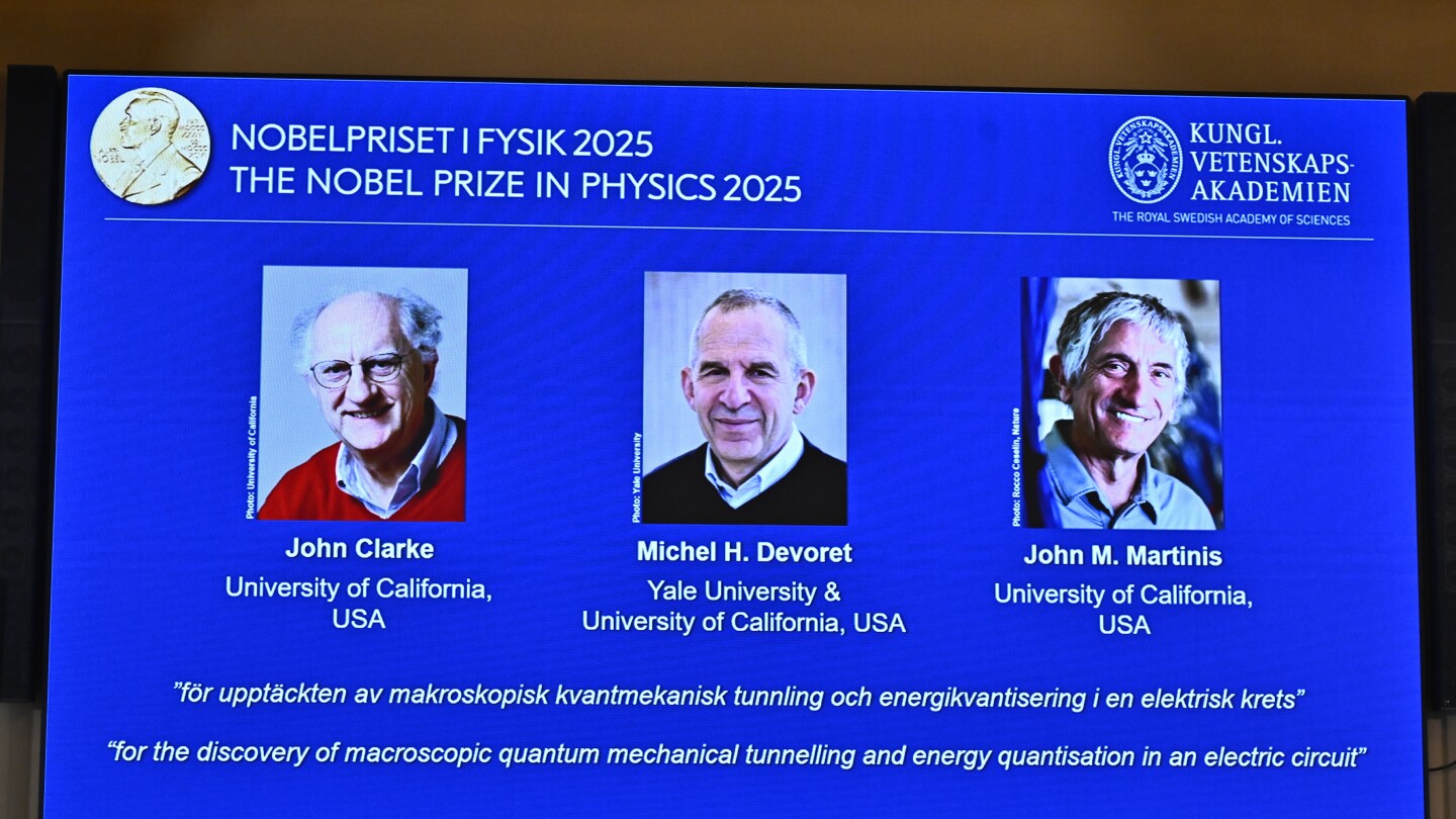 Nobel Prize in Physics goes to 3 scientists whose work advanced quantum technology