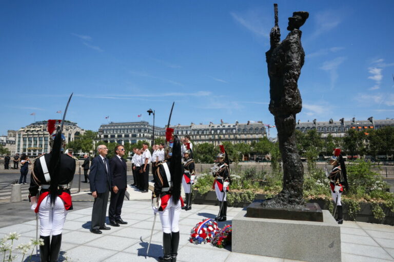 Macron condemns resurgence of antisemitism at Dreyfus statue unveiling